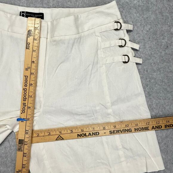 Boston Design Studio Linen Blend Shorts Womens 6 Ecru 28" W Semi Sheer 7" Inseam - Picture 13 of 16